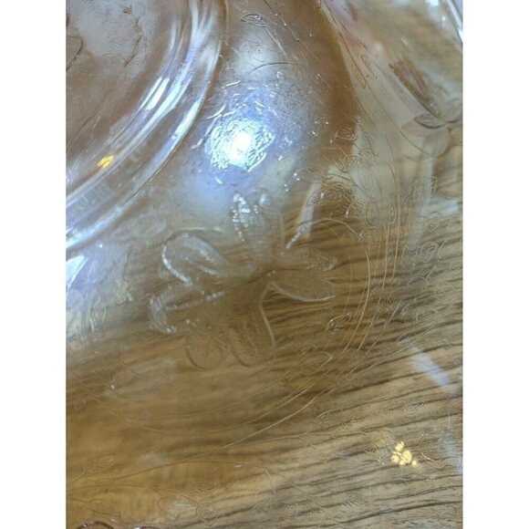 Crystal Clean Marigold Floral Carnival Glass Ruffled Fruits Salad Serving Bowls - Picture 10 of 12